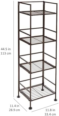 Amazon Basics 4-Tier Iron Towel Shelf Black 11.4"L x 11.8"W x 44.5"H