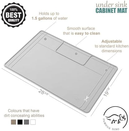 Heavy-Duty Under Sink Mat – Waterproof Silicone Cabinet Liner for Kitchen & Bathroom | Protects from Leaks, Spills | Trimmable, Easy to Clean, Ideal for Homeowners | 28" x 19" or Smaller