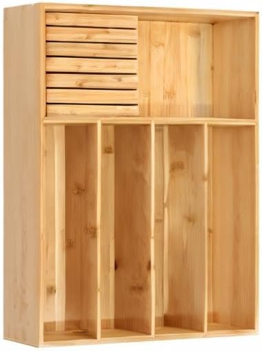 VaeFae Bamboo Silverware Organizer, Utensil Holder