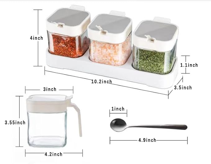 Mlici 8.6 oz Condiments Container Seasoning Jars, Kitchen Spicy Jars