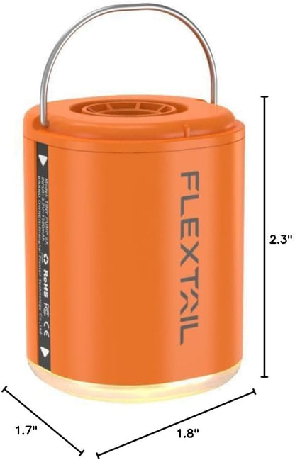 FLEXTAILGEAR Tiny Pump 2X | 4kPa Rechargeable Air Pump & Lantern, Orange