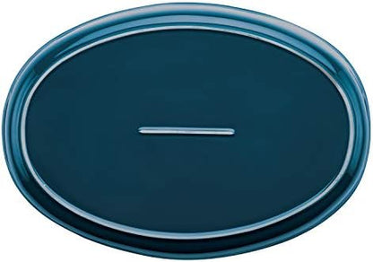 Rachael Ray Ceramics Bubble and Brown Oval Baker Set, 2-Piece, Marine Blue