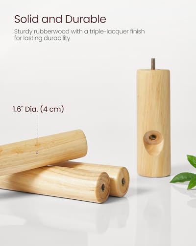 VASAGLE Solid Wood Coat Rack, Free Standing, 8 Hooks, 3 Height Options