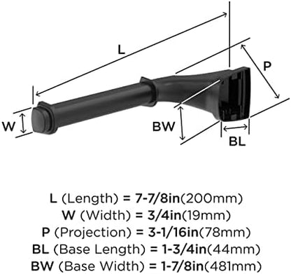 Amerock BH36031MB | Matte Black Single Post Toilet Paper Holder | 7-7/8 inch (200 mm) Length Toilet Tissue Holder | Revitalize | Bath Tissue Holder | Bathroom Hardware | Bath Accessories