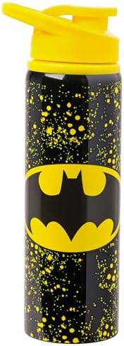 Silver Buffalo Batman Logo, Stainless Steel Water Bottle, 25oz