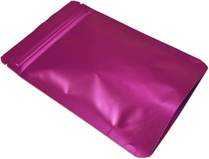 PABCK 50 Pieces 4.3x6.3 inch(Inside Size 3.5x3.9 inch) Stand-Up Resealable Heat Seal Bags 3.55mil Thick Frosted Pink Foil Sealed Bags for Zip Packaging Lock Food Storage Pouch