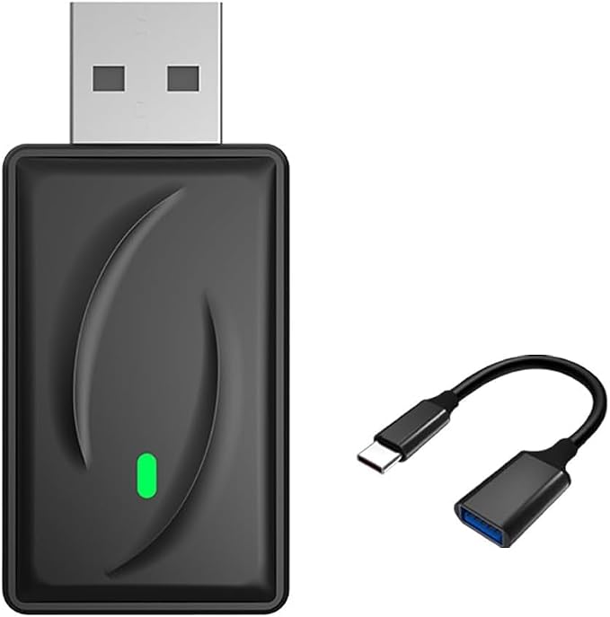 Wireless CarPlay Adapter 2-in-1 for Porsche 911 2017 2018 2019 2020 2021 2022 2023 2024 2025, USB Design Plug and Play Bluetooth Fast Connection Car Accessories,B