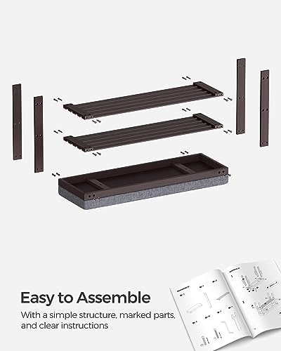SONGMICS Bamboo Shoe Bench, 3-Tier Shoe Rack, 11.8 x 35.4 x 19.2 Inches