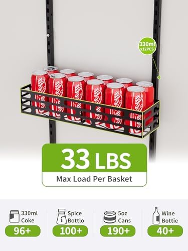 9-Tier Over Door Pantry Rack, Heavy Duty Metal Organizer for Kitchen