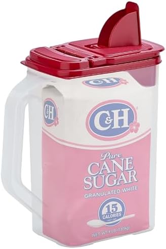 Buddeez Clear Pantry Storage Container, Dry Storage, 4 Quart, Red Lid