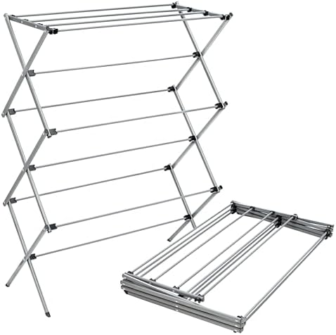 Honey-Can-Do Oversized Collapsible Clothes Drying Rack, 35", 50 lb, Grey