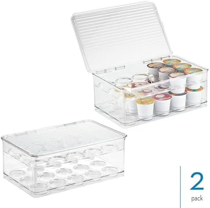 iDesign Stackable Coffee Pod Holder for K-Cup Pods, Set of 2, Clear