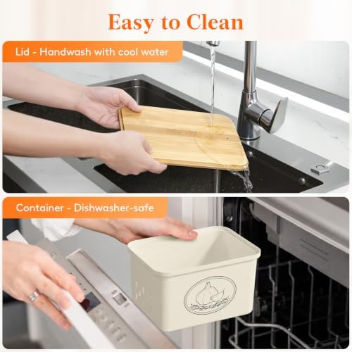 Lifewit Plastic Potato and Onion Storage Bin Box, Set of 2, Beige