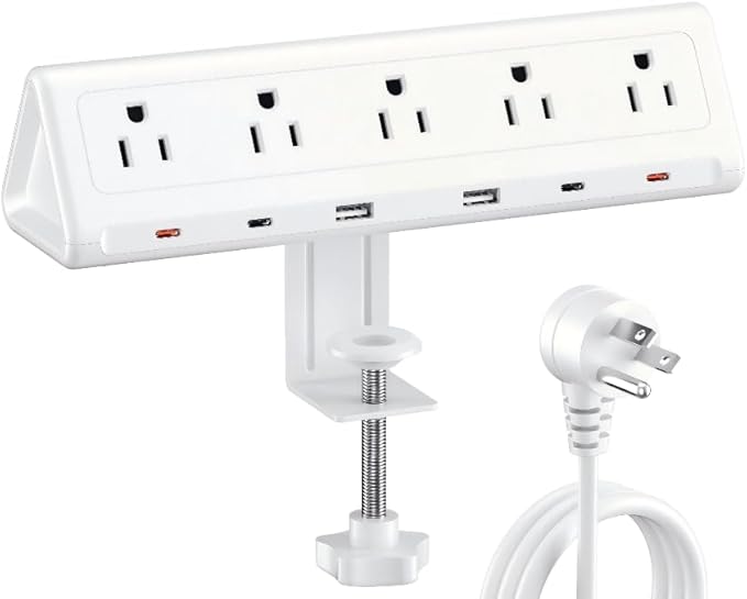 10 FT Desk Clamp Power Strip