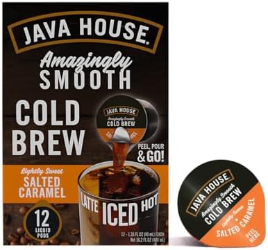 Java House Cold Brew Coffee Concentrate, Salted Caramel, 12 Count