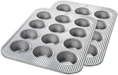 USA Pan Bakeware Muffin Pan, 12-Well, Set of 2, Aluminized Steel