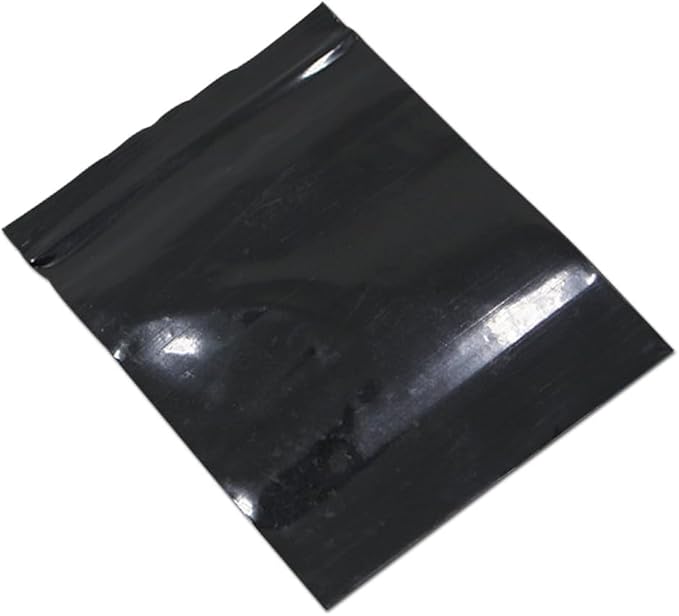 PABCK 100 Pieces 3.5x5.1 inch Black Reclosable Zip Bags 5.1mil Thickness Poly Plastic Packaging Resealable Zipper Lock Closure Bag for Storage