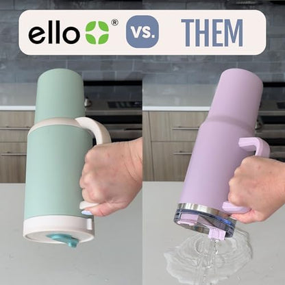 Ello Oasis 40oz Insulated Stainless Steel Tumbler with Straw, Sweet Alyssum