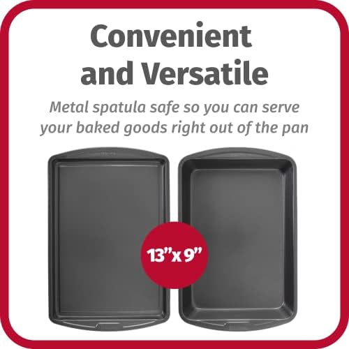 GoodCook Everyday Nonstick Steel 5-Piece Bakeware Set, Gray, Includes Cookie Sheet, Cake Pan, Loaf Pan, Muffin Pan, and Roast Pan, Durable and Scratch-Resistant Baking Set