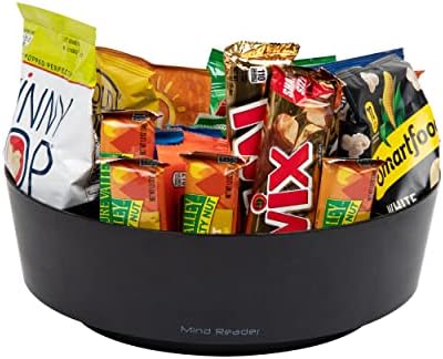 Mind Reader Snack Carousel, Countertop Organizer, Snack Tray, Condiment Holder, Breakroom, Kitchen, Black