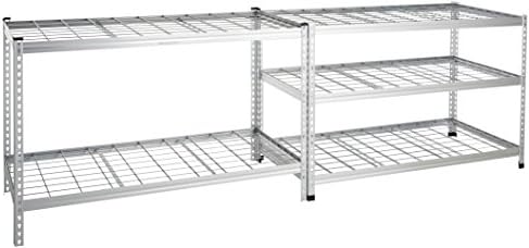 Amazon Basics Heavy Duty 5 Shelf Storage Shelving Unit, High-Grade Aluminum, Shelves, Adjustable Height, 60" x 24" x 78", Silver