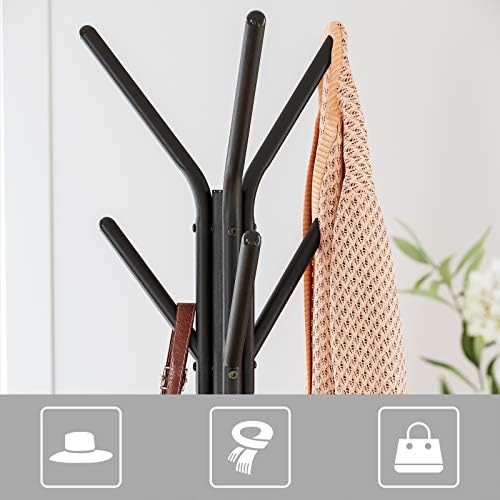 VASAGLE Coat Rack Freestanding, Hall Tree with 2 Shelves