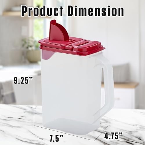 Buddeez Clear Pantry Storage Container, Dry Storage, 4 Quart, Red Lid