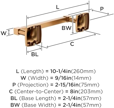 Amerock Stature 8" Champagne Bronze Towel Bar