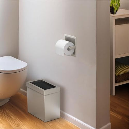 Gatco 754 Recessed Pivoting Toilet Paper Holder, Wall Mounted, Heavy Duty Metal Tissue Holder for Bathroom – Available in Matte White