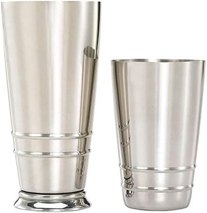 Barfly Cocktail Tin, Set (18 oz and 28 oz), Stainless Steel w/embossed ribs