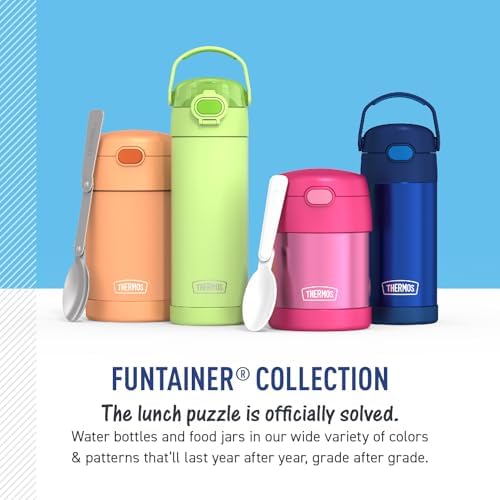 THERMOS FUNTAINER Water Bottle with Spout, 16oz, Neon Purple
