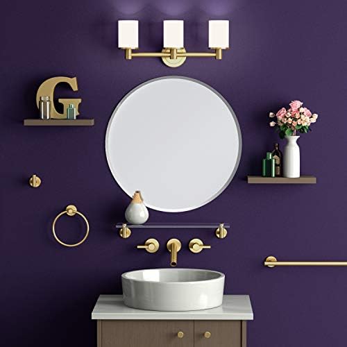 Gatco 4232 Latitude II Towel Ring, | Modern Hand Towel Holder for Bathroom | Stylish Decorative Hardware, Heavy Duty Metal, EZ Ancor Mounting | Brushed Brass