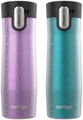 Contigo AUTOSEAL West Loop Vacuum-Insulated Stainless Steel Travel Mug with Easy-Clean Lid, 20 oz, 2-Pack