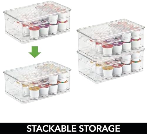 iDesign Stackable Coffee Pod Holder for K-Cup Pods, Set of 2, Clear