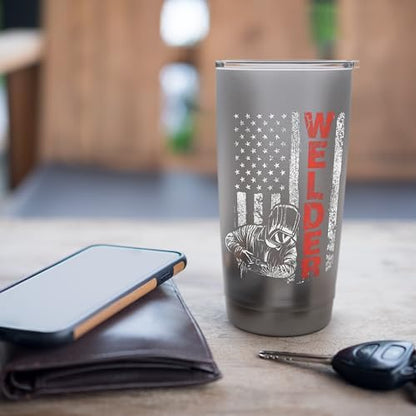 Welder - USA American Welding Worker Metalworking Lover Stainless Steel Insulated Tumbler