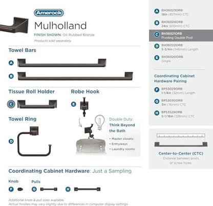 Amerock Mulholland 8-13/16" Oil-Rubbed Bronze Pivoting Toilet Paper Holder