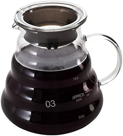 Restaurantware-Restpresso 25 Ounce Coffee Carafe, 1 Insulated Coffee Server - Push-Button Top, Wide Spout, Clear Glass Pitcher, Built-In Handle, Leakproof