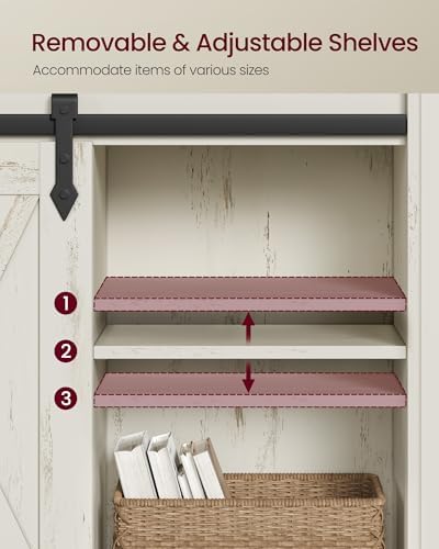 VASAGLE Buffet Cabinet, Coffee Bar with 1 Sliding Barn Door