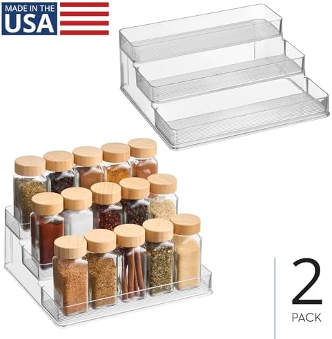 iDesign 3-Tier Spice Rack Organizer, Set of 2, Clear