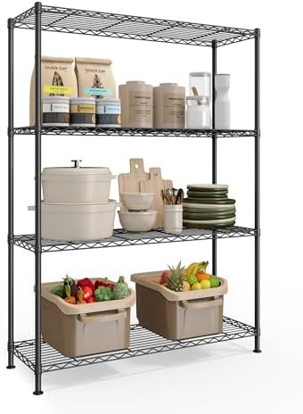 SONGMICS 4-Tier Bathroom Shelf, Storage Rack for Small Space