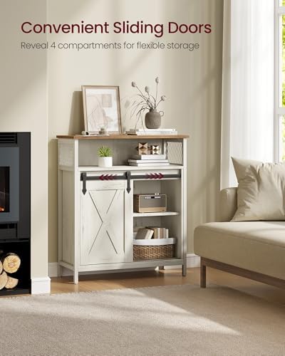 VASAGLE Buffet Cabinet, Coffee Bar with 1 Sliding Barn Door