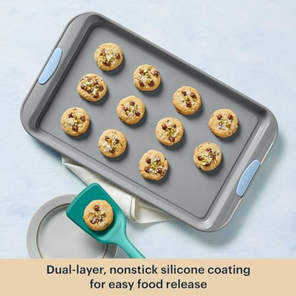 Pyrex 3-Piece Metal Cookie & Muffin Sheet Bakeware Set, Cerulean