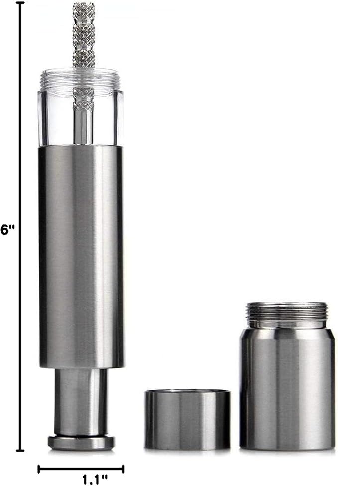 Salt and Pepper Grinder Set of 2, Stainless Steel Push Button Grinder Modern