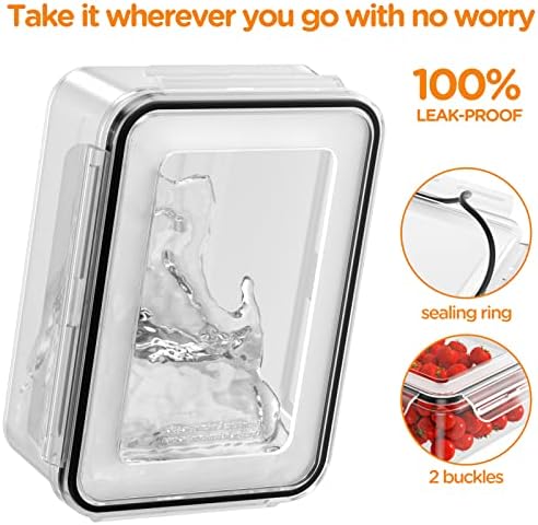 HOMETALL 52 Piece Airtight Food Storage Containers Set with Lids (26 Containers & 26 Lids),100% Leakproof Plastic Meal Prep Container Reusable, BPA Free Kitchen and Pantry Organization - Labels & Pen