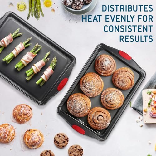 Eatex Baking Sheet Set, 3 Piece Baking Pans Set, Cookie Sheets for Baking