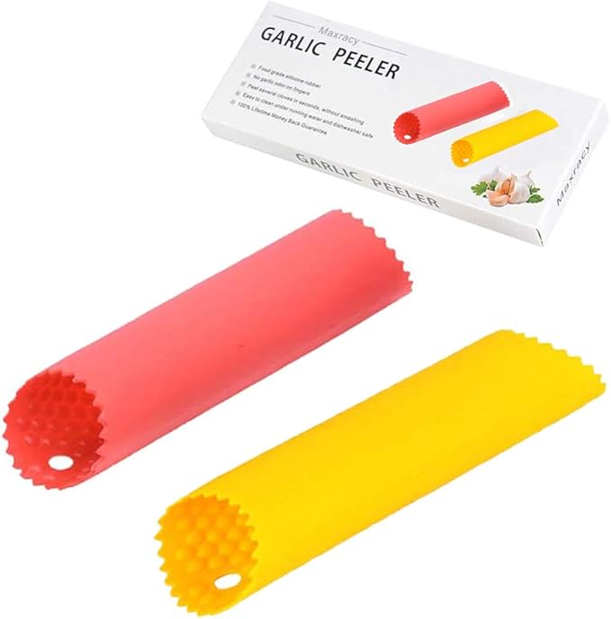 2 Set Silicone Garlic Peeler Easy Roller Tube Useful Garlic Odorfree Kitchen