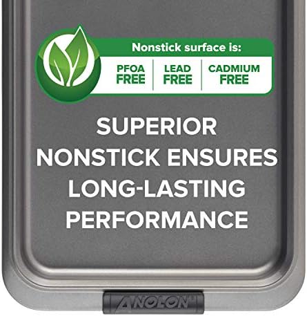 Anolon Advanced Nonstick Bakeware Cooling Grid / Baking Rack - 10 Inch x 16 Inch, Gray (Pack of 6)