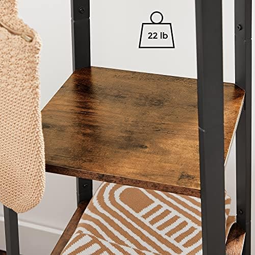 VASAGLE Coat Rack Freestanding, Hall Tree with 4 Shelves