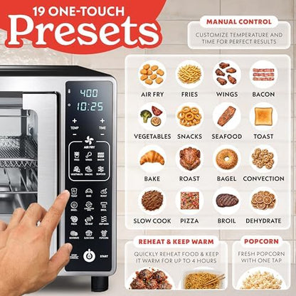 Gourmia Toaster Oven - 6-Slice Capacity, Digital Display, Stainless Steel