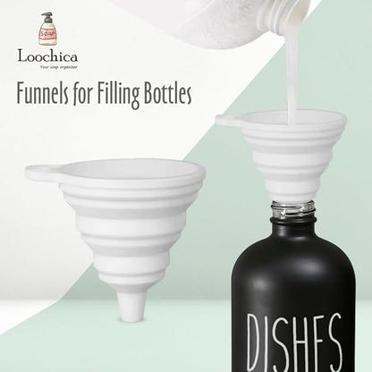 LOOCHICA Black Glass Kitchen Soap Dispenser, Detergent Dispenser or Dish Soap